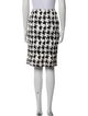 St. John Houndstooth Print Knee-Length Skirt