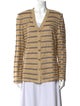 St. John Striped V-Neck Sweater