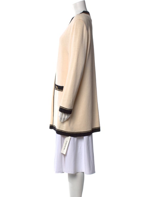 St. John Colorblock Pattern V-Neck Sweater