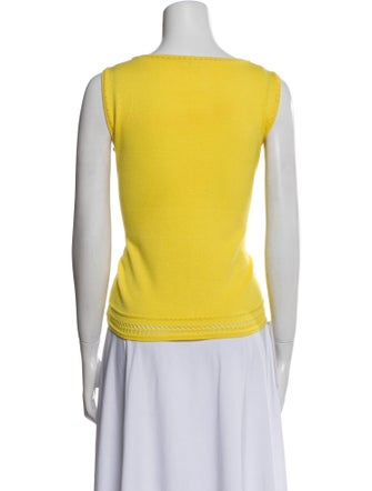 St. John Scoop Neck Sleeveless Top