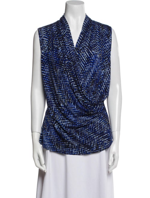 St. John Printed Cowl Neck Blouse