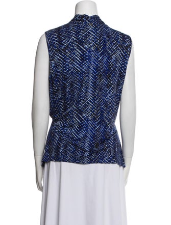 St. John Printed Cowl Neck Blouse