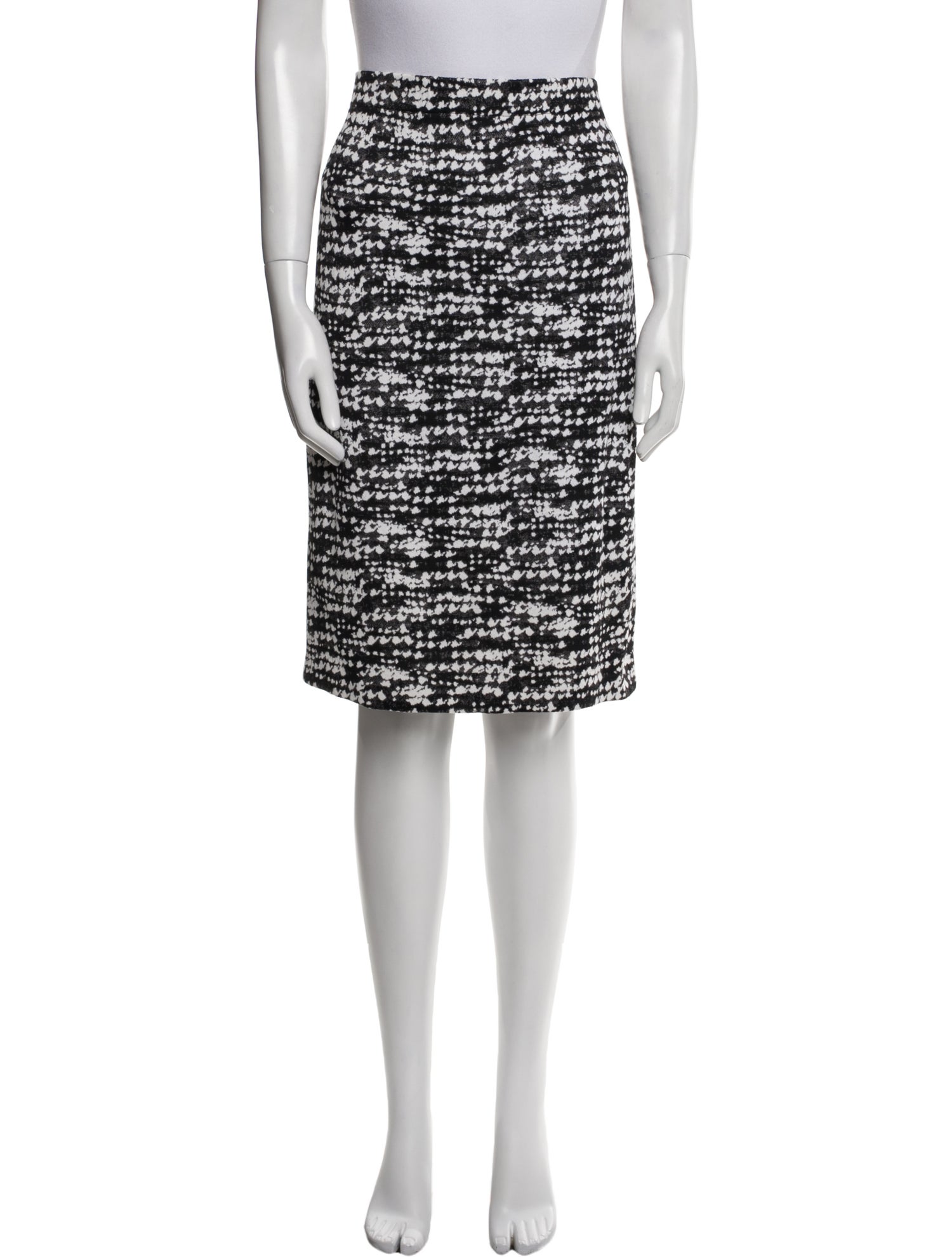 St. John Tweed Pattern Knee-Length Skirt