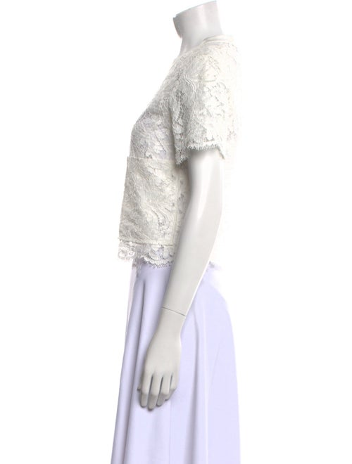 St. John Lace Pattern Crew Neck Crop Top