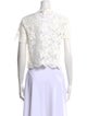 St. John Lace Pattern Crew Neck Crop Top