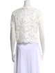 St. John Lace Pattern Crew Neck Crop Top
