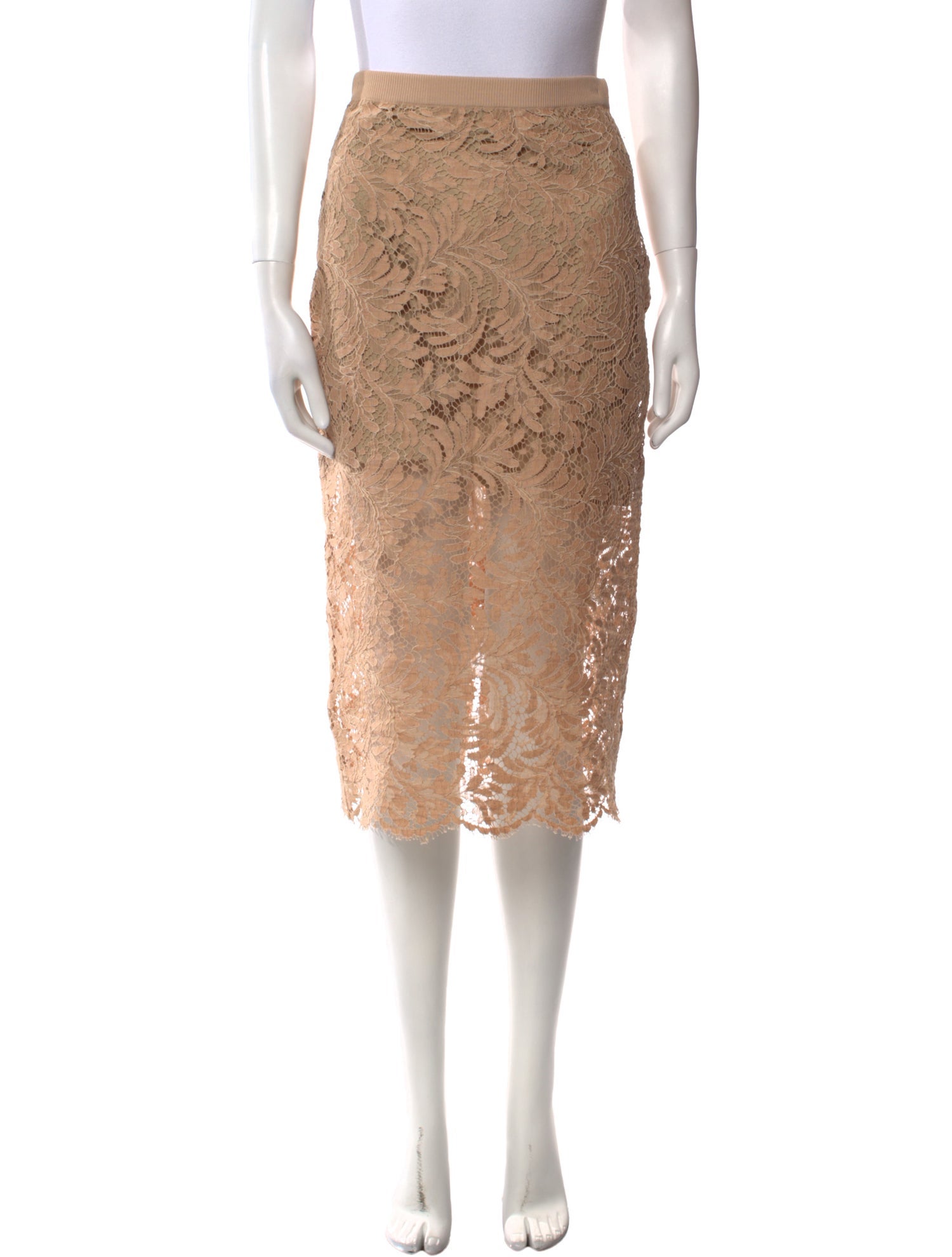 St. John Lace Pattern Knee-Length Skirt