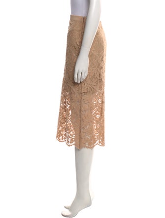 St. John Lace Pattern Midi Length Skirt
