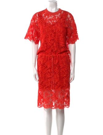 St. John Lace Pattern Midi Length Dress