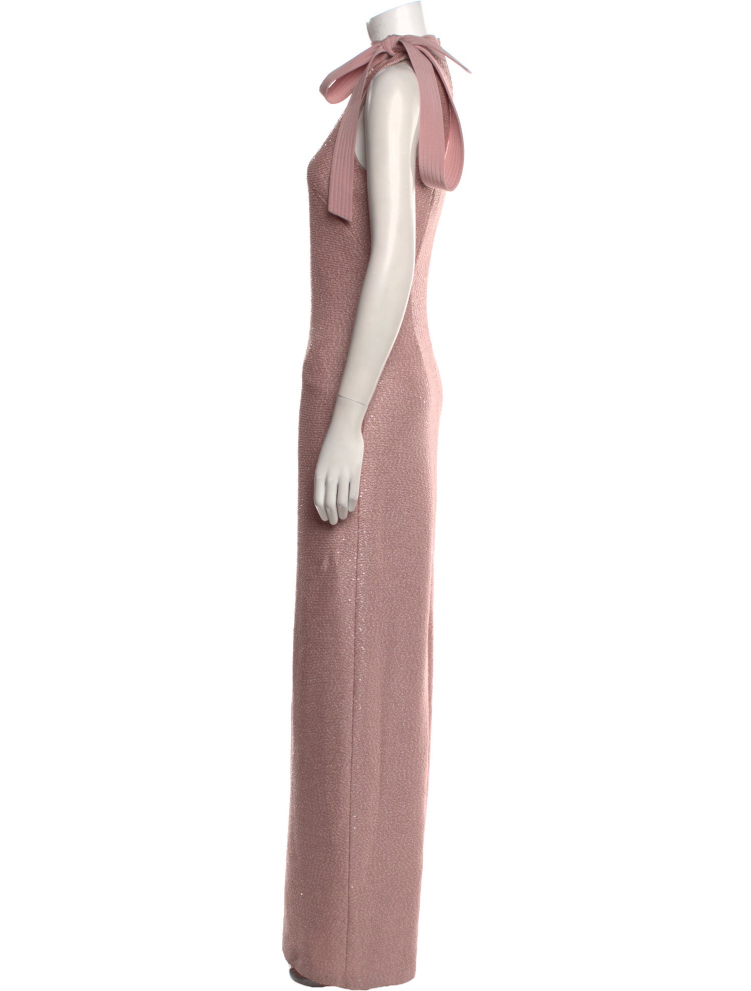 St. John Mock Neck Long Dress