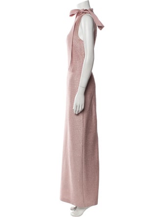 St. John Mock Neck Long Dress