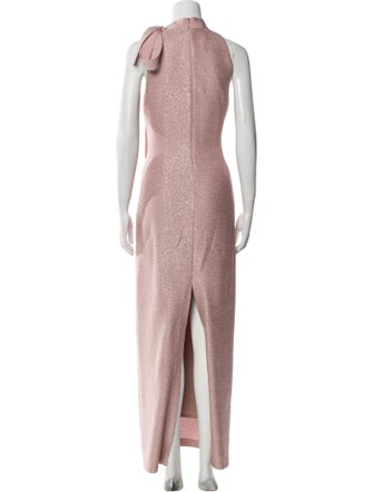 St. John Mock Neck Long Dress