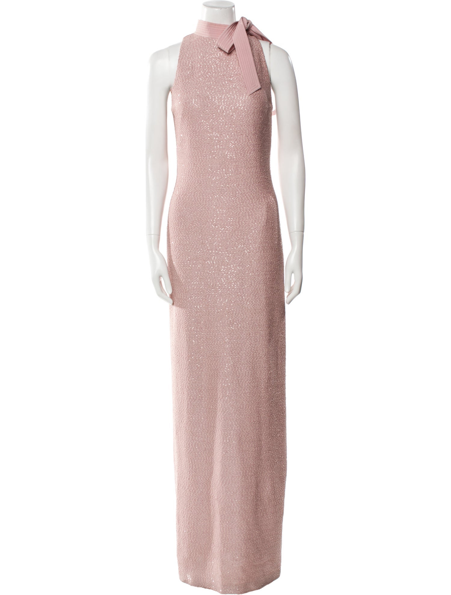 St. John Mock Neck Long Dress