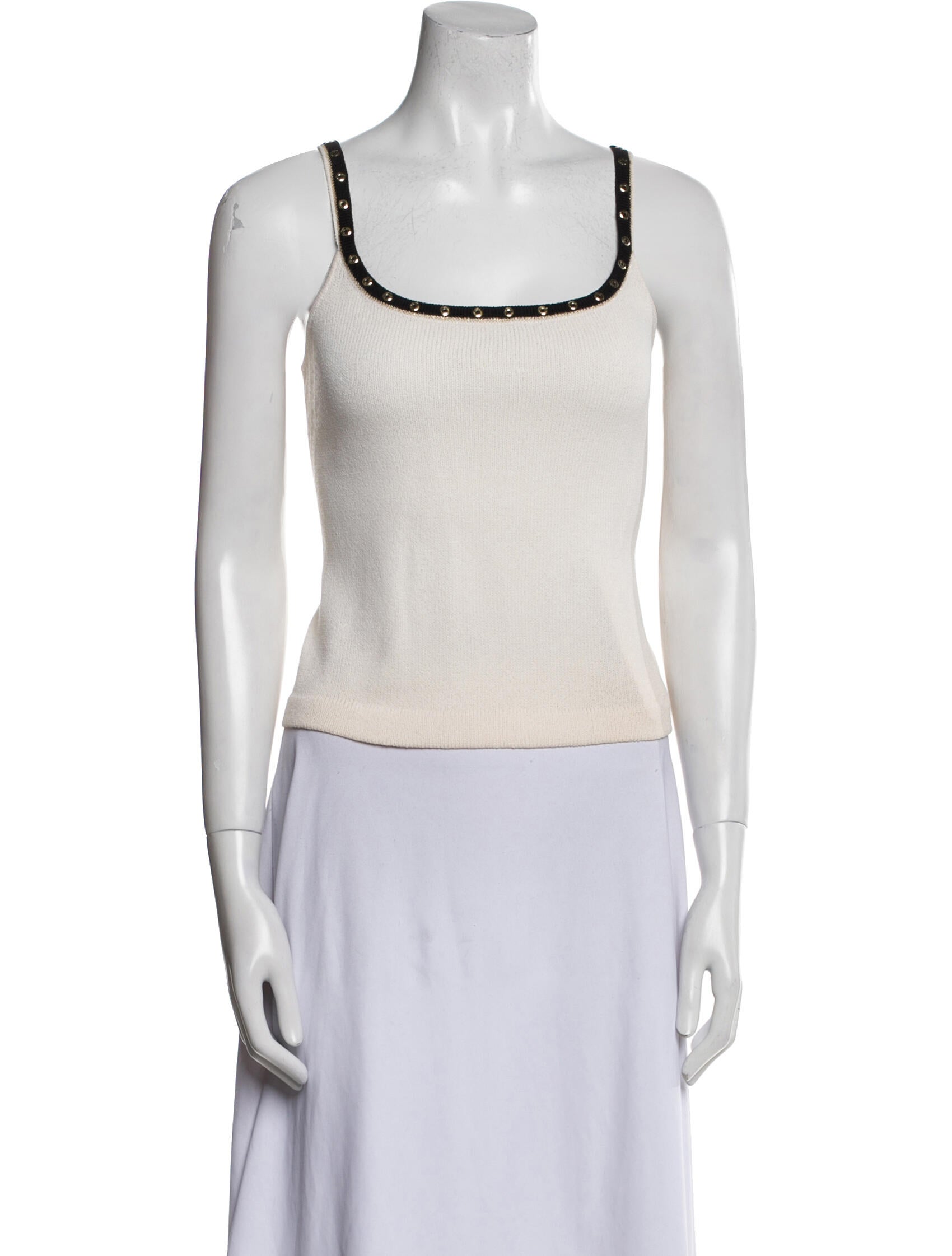 St. John Scoop Neck Sleeveless Top
