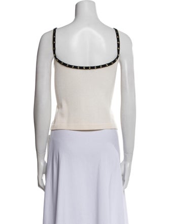 St. John Scoop Neck Sleeveless Top