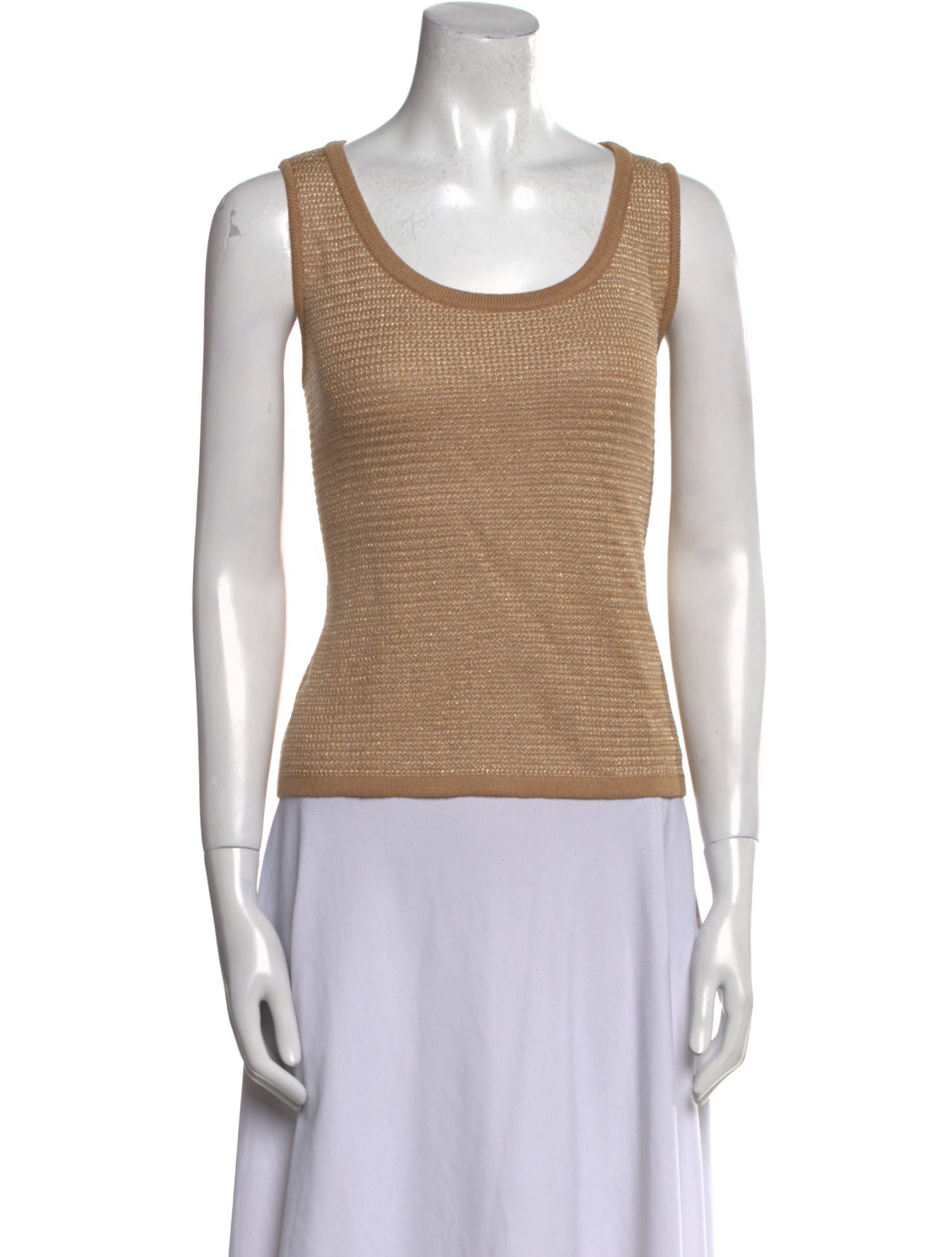 St. John Scoop Neck Sleeveless Top