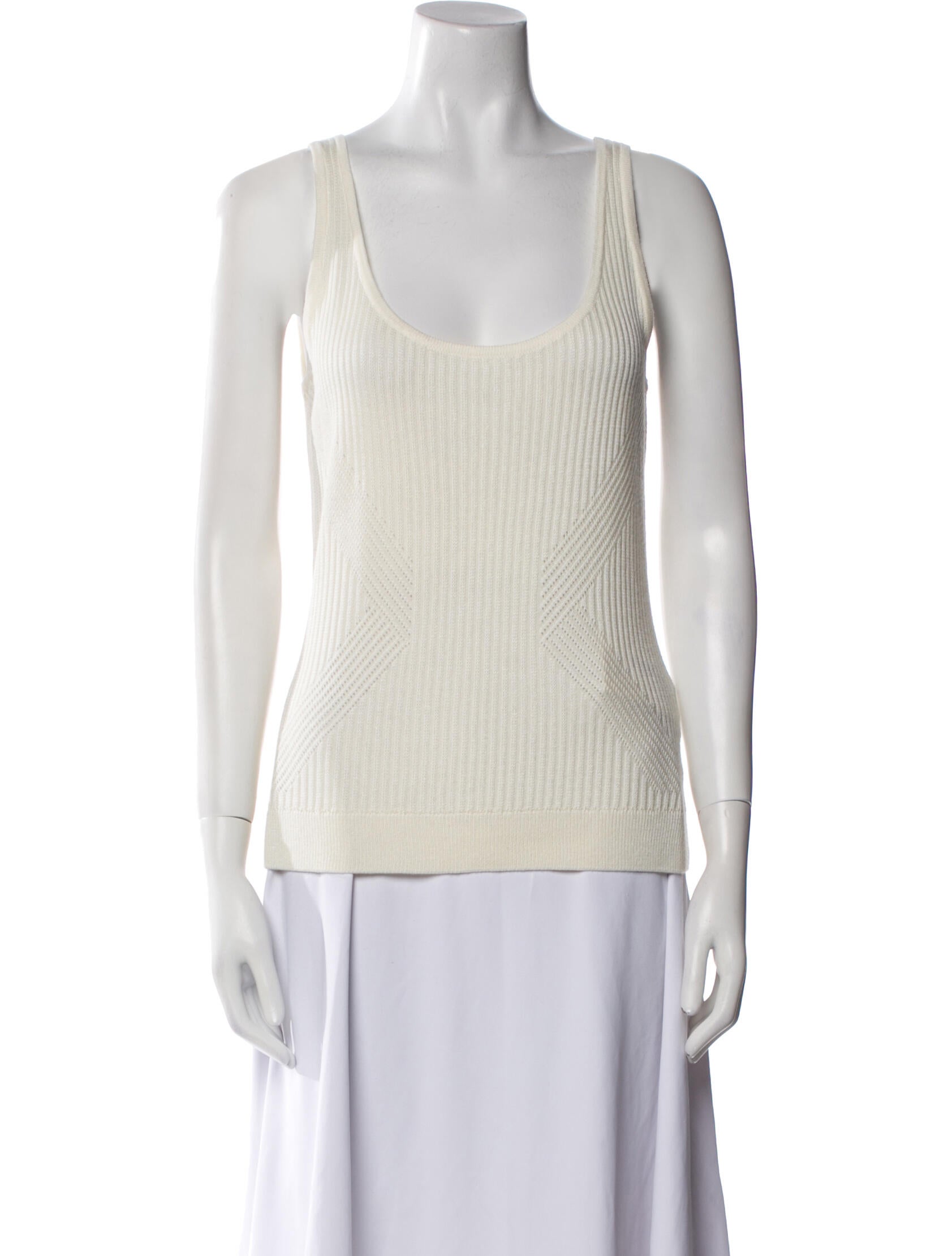 St. John Scoop Neck Sleeveless Top
