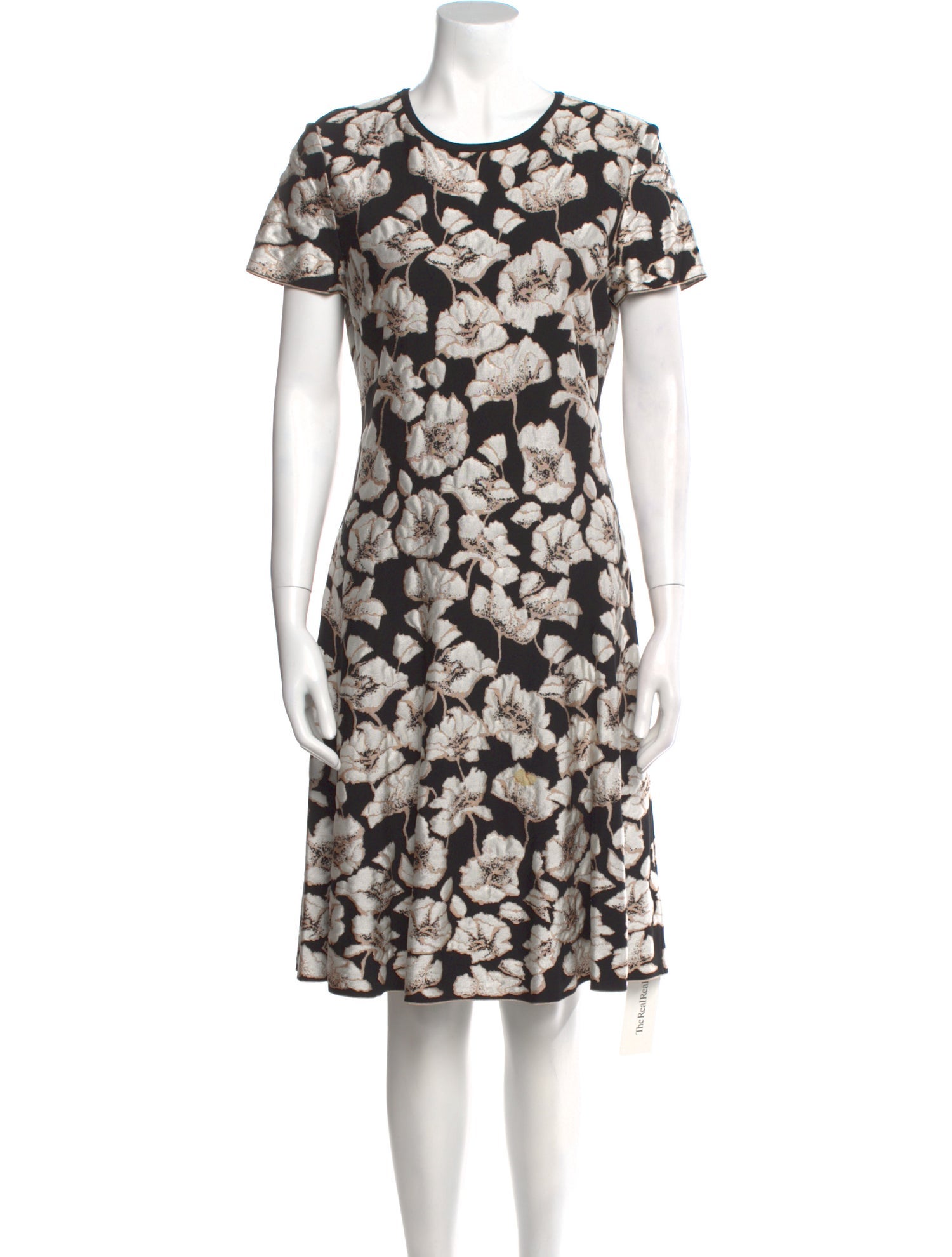 St. John Floral Print Knee-Length Dress
