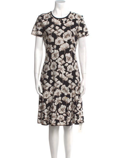 St. John Floral Print Knee-Length Dress