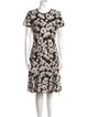 St. John Floral Print Knee-Length Dress