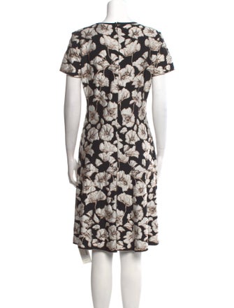 St. John Floral Print Knee-Length Dress