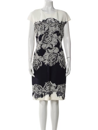 St. John Printed Knee-Length Dress