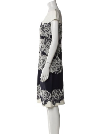St. John Printed Knee-Length Dress