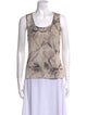 St. John Printed Scoop Neck Top