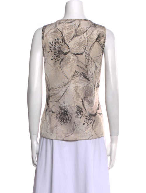 St. John Printed Scoop Neck Top