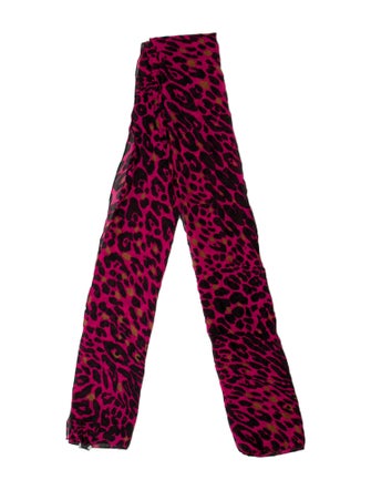 St. John Silk Animal Print Scarf