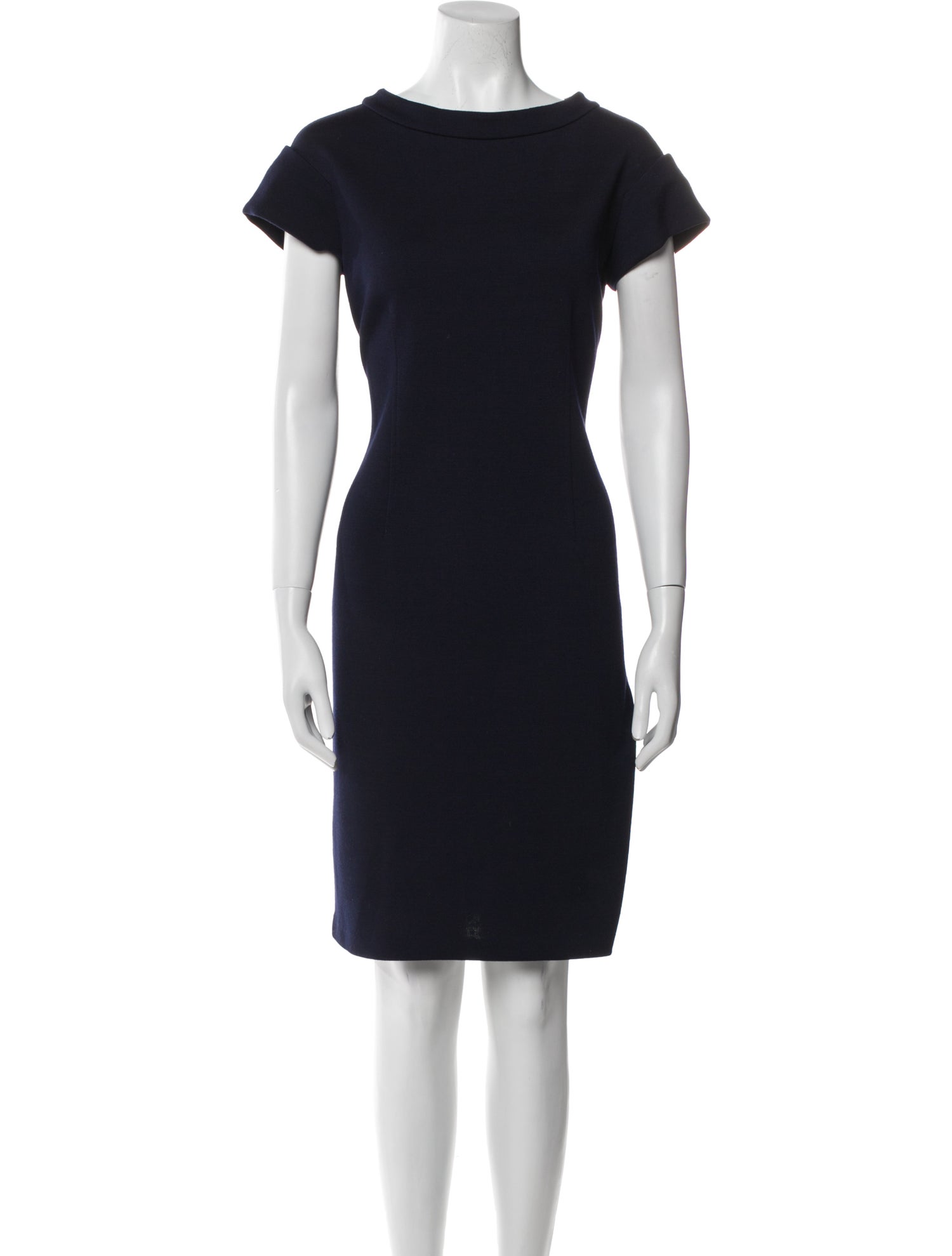 St. John Bateau Neckline Knee-Length Dress