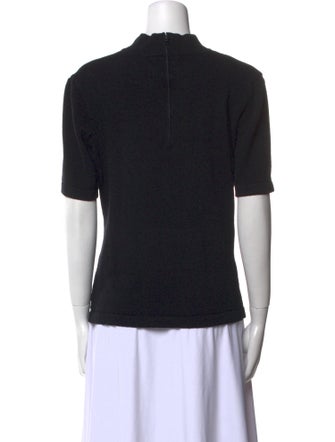 St. John Mock Neck Short Sleeve Top