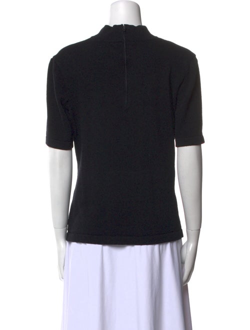 St. John Mock Neck Short Sleeve Top