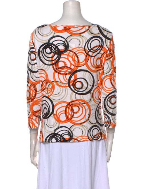 St. John Printed Bateau Neckline Top