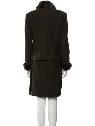 St. John Wool Crystal Embellishments Skirt Set