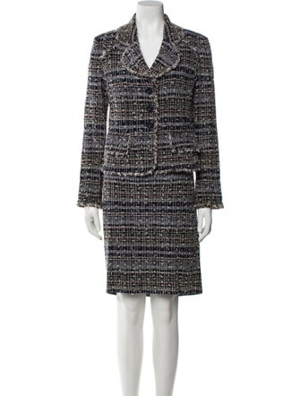 St. John Wool Tweed Pattern Skirt Suit
