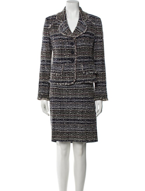 St. John Wool Tweed Pattern Skirt Suit