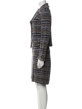St. John Wool Tweed Pattern Skirt Suit