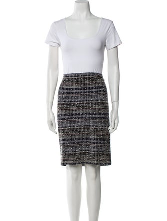 St. John Wool Tweed Pattern Skirt Suit