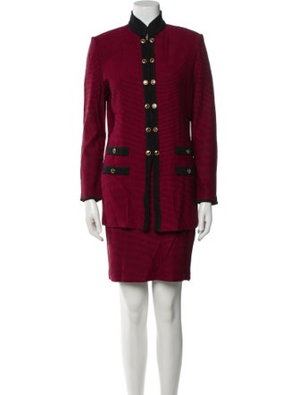 St. John Wool Striped Skirt Set