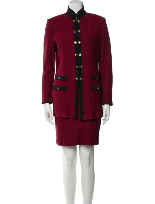 St. John Wool Striped Skirt Set