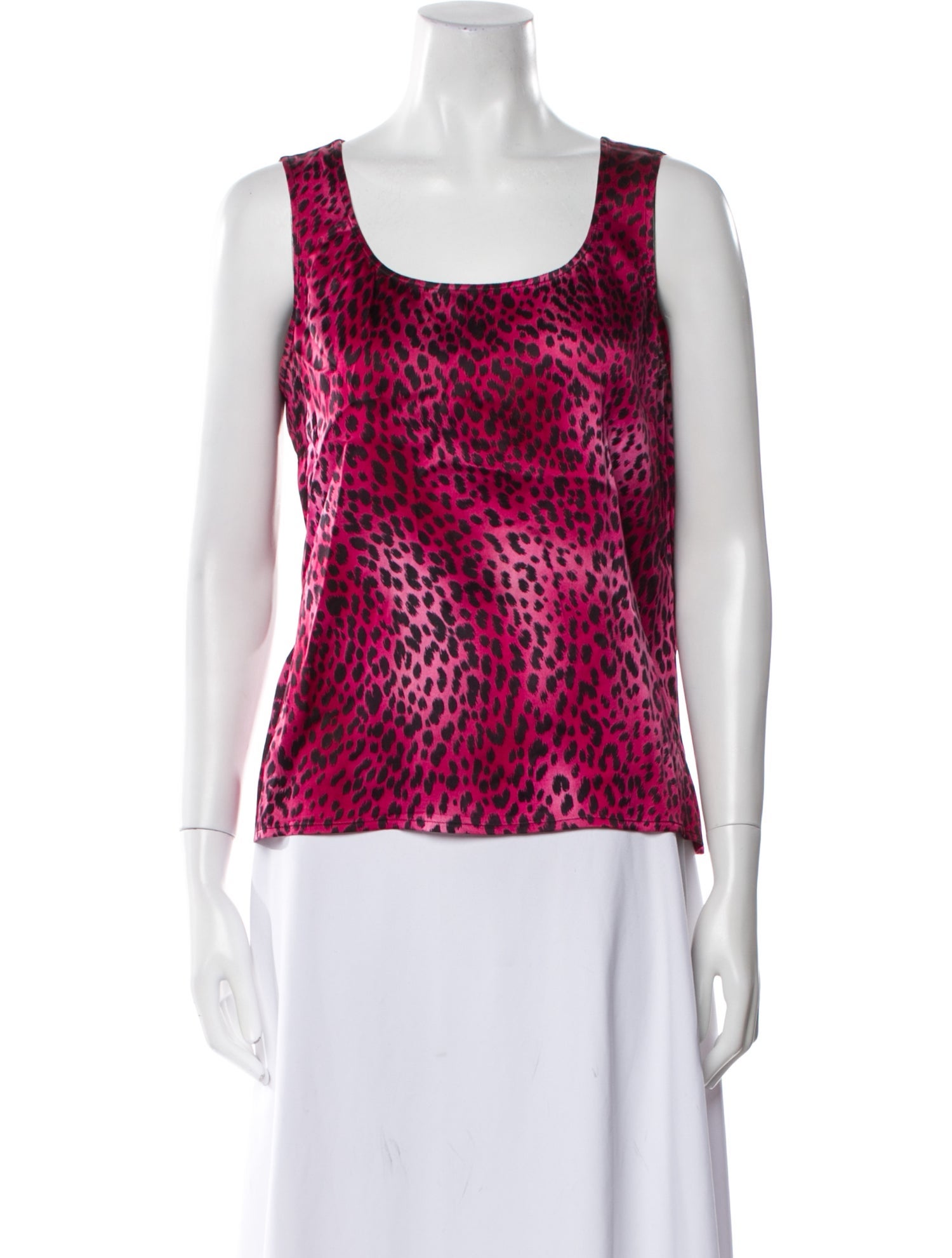 St. John Silk Animal Print Top
