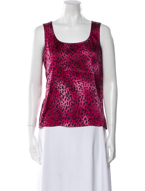 St. John Silk Animal Print Top