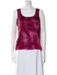St. John Silk Animal Print Top