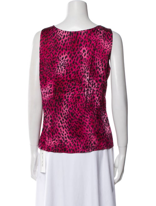 St. John Silk Animal Print Top