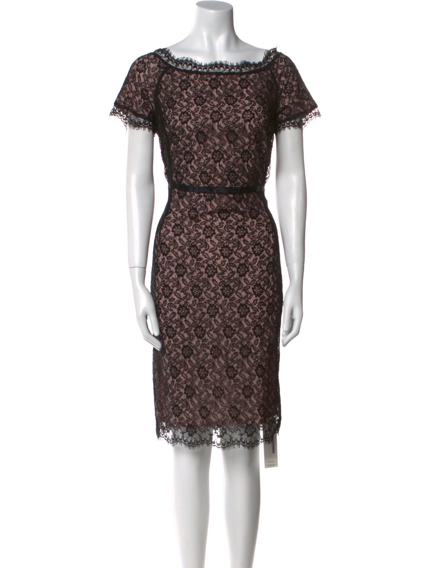 St. John Lace Pattern Knee-Length Dress