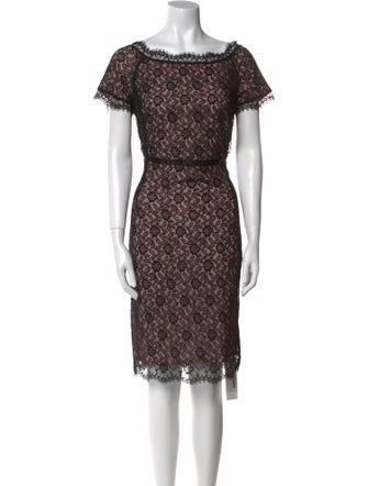 St. John Lace Pattern Knee-Length Dress