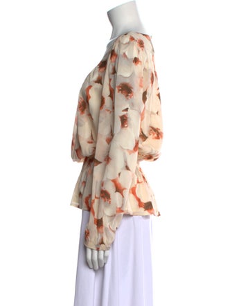 St. John Silk Floral Print Blouse