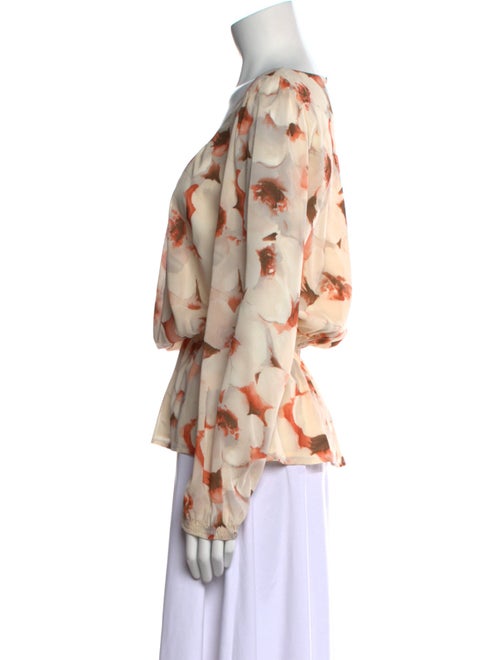 St. John Silk Floral Print Blouse