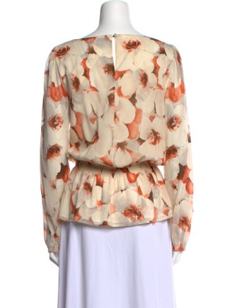St. John Silk Floral Print Blouse